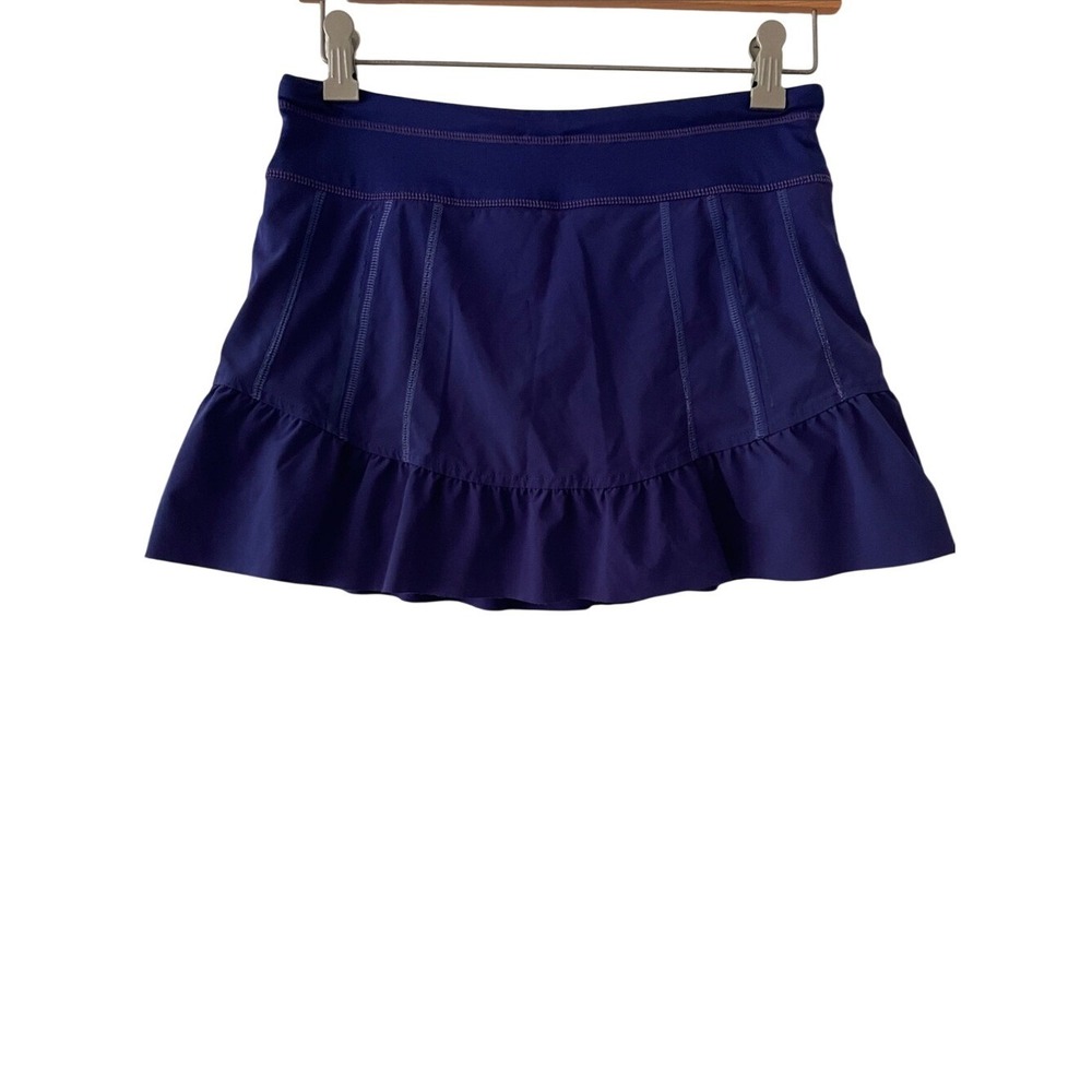 Athleta Womens Purple Athletic Ruffle Hem Skort 2